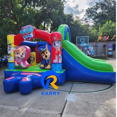 Express verzending opblaasbare uitsmijter combo cartoon opblaasbare combo kasteel glijbaan voor kinderen