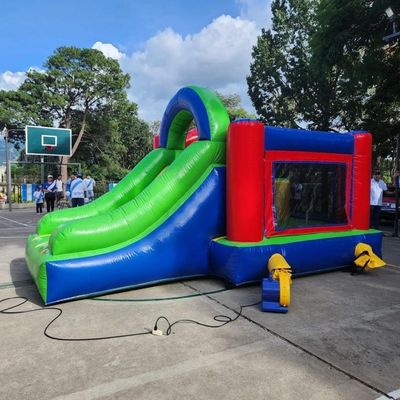 Express verzending opblaasbare uitsmijter combo cartoon opblaasbare combo kasteel glijbaan voor kinderen