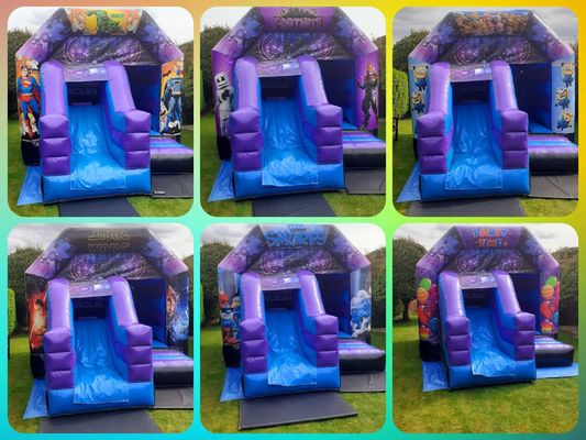 Essentiële kinderen springkasteel met glijbaan en opblaasbaar ontwerp