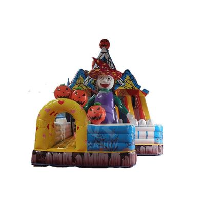 Populair kasteel Halloween heksen kasteel opblaasbaar springhuis met glijbaan en luchtblazer