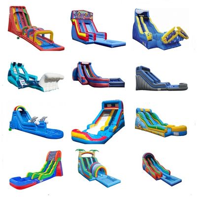 Maximale capaciteit 100-500 kg Warm opblaasbare droge glijbaan voor kinderen en volwassenen Big Shark Design