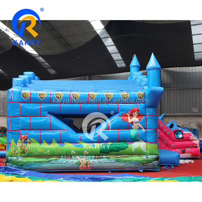 14 jaar oud buitenvermaak voor kinderen opblaasbaar springhuis met glijbaan