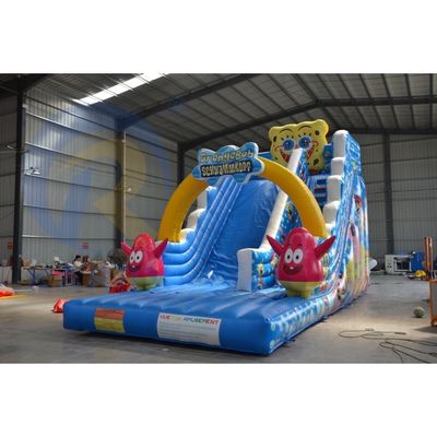 Kinders favoriete tekenfilm personage Grote blauwe opblaasbare waterslide voor volwassenen