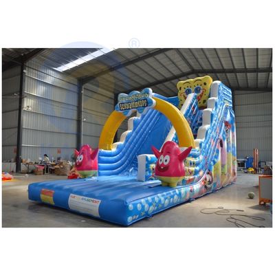 Kinders favoriete tekenfilm personage Grote blauwe opblaasbare waterslide voor volwassenen