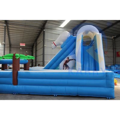 Commerciële opblaasbare waterslider IJsbeer Noordpool Duik dubbele baan voor plezier in de buitenlucht