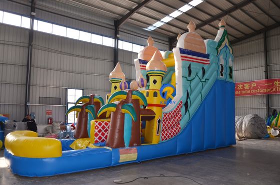 27FT Commerciële opblaasbare waterglijbanen met Princess Castle-thema