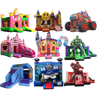 Unisex Mega Pink opblaasbare waterslide met water zwembad en bounce house combo all-in-one
