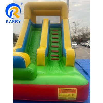 Kleine glijbaan voor kinderen Rood en groen Buitenopblaasbaar Waterpark Bouncy Castle Games