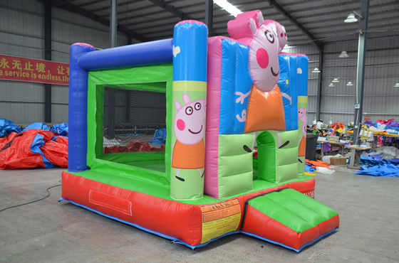 Commercieel evenement Promotie opblaasbare kasteel glijbaan met kinderen Cartoon varken Bounce House