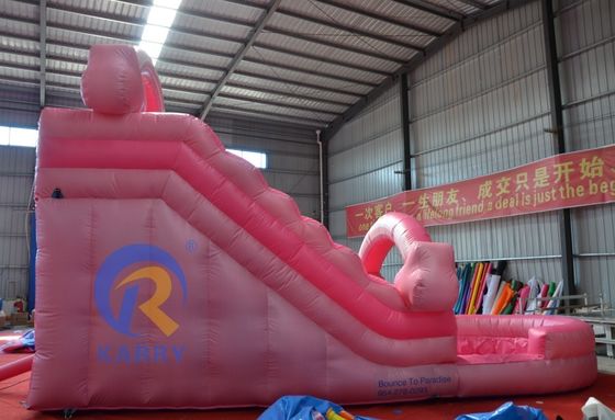 Populaire roze opblaasbare waterslide Commerciële volwassen glijbaan voor buitenvermaak