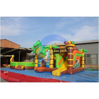 Commerciële Dino Park Air Bounce House Combo Slide Bouncers Jumpers voor kinderen