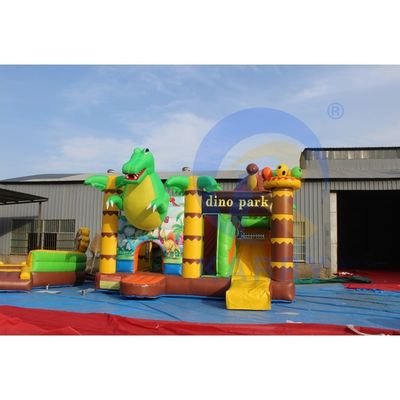 Commerciële Dino Park Air Bounce House Combo Slide Bouncers Jumpers voor kinderen