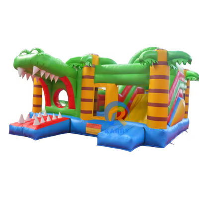 Pretty Good Jungle Crocodile Castle Glijbaan opblaasbaar voor commerciële verhuur