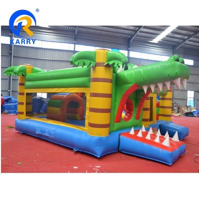 Pretty Good Jungle Crocodile Castle Glijbaan opblaasbaar voor commerciële verhuur