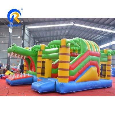 Pretty Good Jungle Crocodile Castle Glijbaan opblaasbaar voor commerciële verhuur