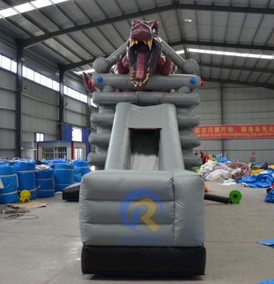 Vermaakparkapparatuur Beest in kooien Bouncy Castle opblaasbaar Bounce House met glijbaan