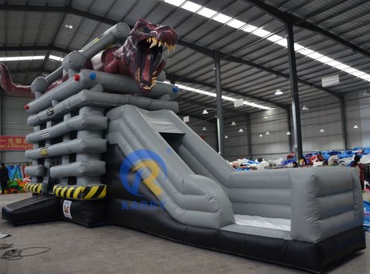 Vermaakparkapparatuur Beest in kooien Bouncy Castle opblaasbaar Bounce House met glijbaan