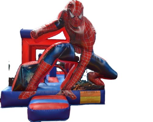 Blower inbegrepen Cartoon Character opblaasbare trampoline glijbaan voor pretparken