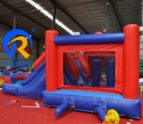 Blower inbegrepen Cartoon Character opblaasbare trampoline glijbaan voor pretparken