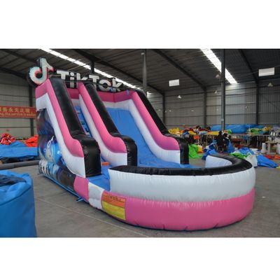 Maximale capaciteit 100-500 kg Commerciële evenementen Promotie opblaasbare waterslide met zwembad