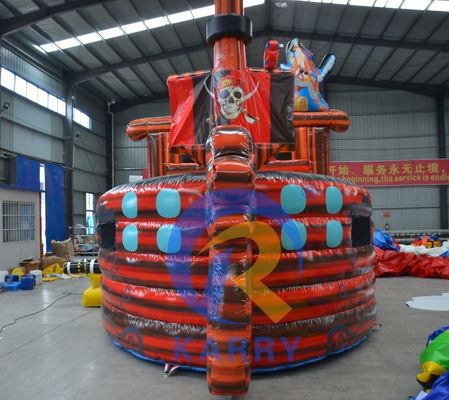 Gemakkelijk op te zetten piratenschip opblaasbaar springhuis voor buitenspel van kinderen