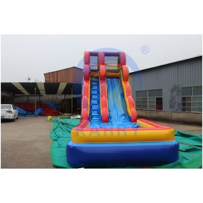 Unsix PVC volwassenen grootte springglijbaan Lange en grote opblaasbare waterglijbaan met uitsmijter