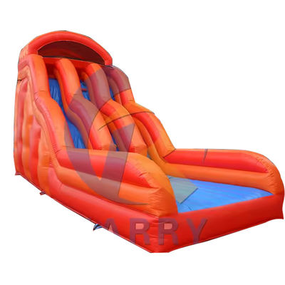 Commerciële PVC Rood Waterglijbaan voor volwassenen opblaasbare droogglijbaan voor feestverhuur