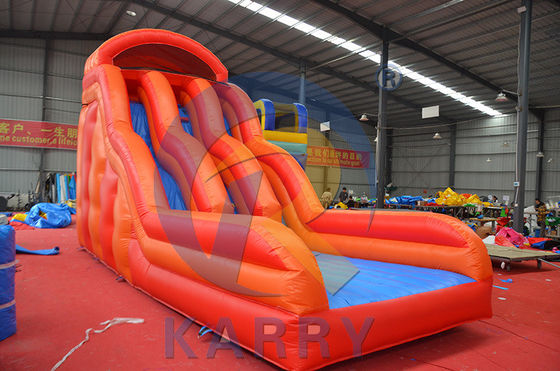 Commerciële PVC Rood Waterglijbaan voor volwassenen opblaasbare droogglijbaan voor feestverhuur