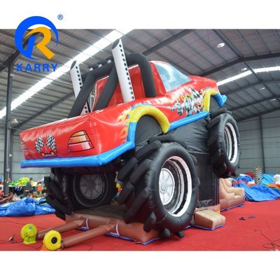 Zee/luchtlevering Custom PVC 3D Rood Off-Road Car Castle Opblaasbaar uitsmijterhuis voor kinderen