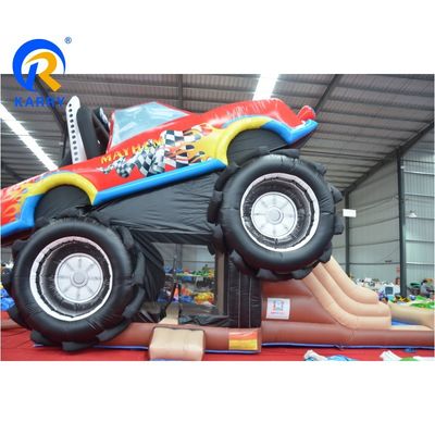 Zee/luchtlevering Custom PVC 3D Rood Off-Road Car Castle Opblaasbaar uitsmijterhuis voor kinderen