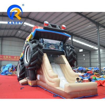 Zee/luchtlevering Custom PVC 3D Rood Off-Road Car Castle Opblaasbaar uitsmijterhuis voor kinderen