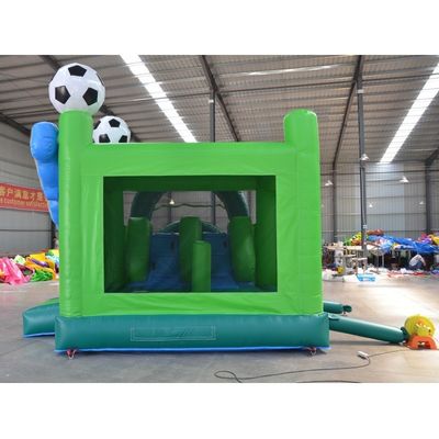 Home/Business PVC Elastiek Voetbalspeler Kasteel Bounce House Opblaasbare Roll-up Slide