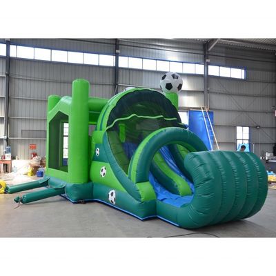 Home/Business PVC Elastiek Voetbalspeler Kasteel Bounce House Opblaasbare Roll-up Slide