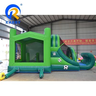 Home/Business PVC Elastiek Voetbalspeler Kasteel Bounce House Opblaasbare Roll-up Slide