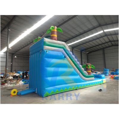 Maximale capaciteit Meer dan 500 kg opblaasbare commerciële blauwe waterslide voor buiten plezier