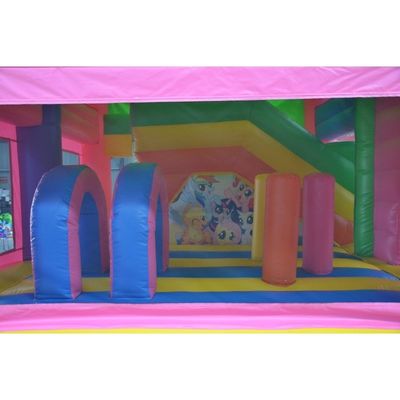 Commerciële evenementen promotie Eenhoorn Bouncy Castle met glij- en reparatie kits inbegrepen
