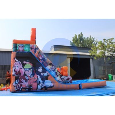 Gepersonaliseerde kleur opblaasbare droog glijbad zwembad combinatie voor buiten amusement