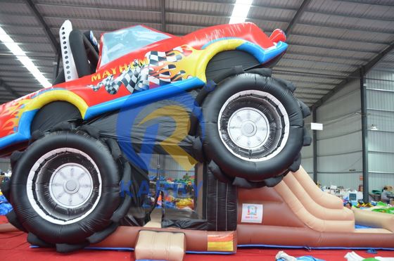 OEM Acceptabele PVC Offroad Auto Race Car Trampoline Glijbaan Combinatie Elastisch Kasteel