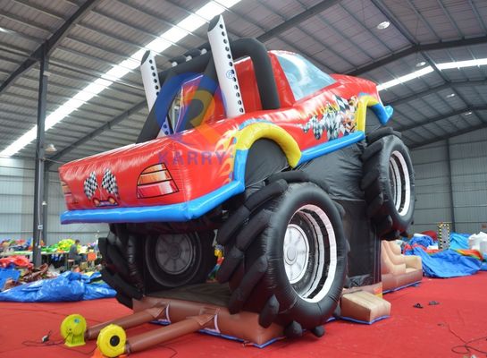 OEM Acceptabele PVC Offroad Auto Race Car Trampoline Glijbaan Combinatie Elastisch Kasteel