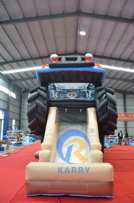 OEM Acceptabele PVC Offroad Auto Race Car Trampoline Glijbaan Combinatie Elastisch Kasteel
