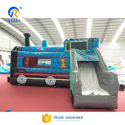 Kenmerken PORTABLE opblaasbare glijbaan in het winkelcentrum 2024 Cartoon Train Slide Trampoline