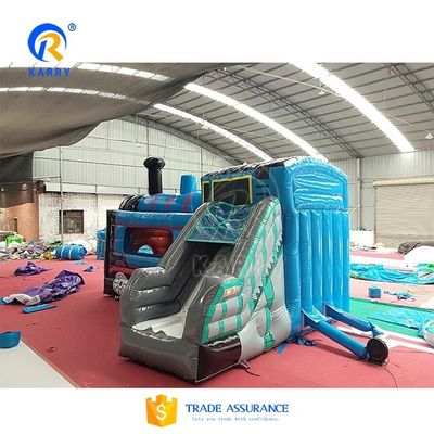 Kenmerken PORTABLE opblaasbare glijbaan in het winkelcentrum 2024 Cartoon Train Slide Trampoline