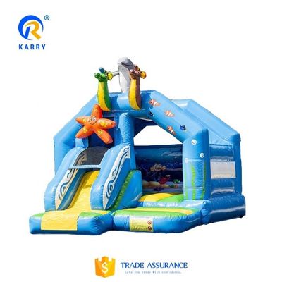 Draagbare opblaasbare bounce house met kleine glijbaan