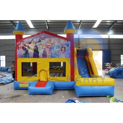 Commerciële opblaasbare uitsmijter kasteel glijbaan combo voor plezier feestvermaak