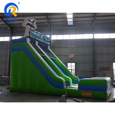 Opblaasbare waterglijbaan voor kinderen en volwassenen Speel groen PVC-materiaal kan worden aangepast