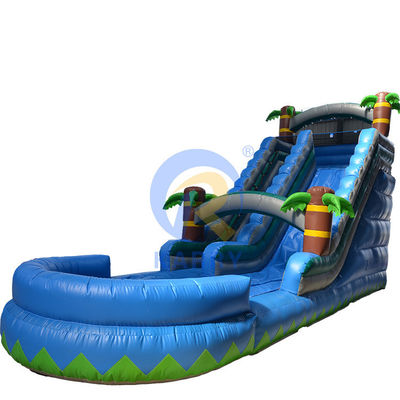 Logo Klantenlogo Een breed rijstrook PVC opblaasbare zwembad glijbaan voor waterparkapparatuur