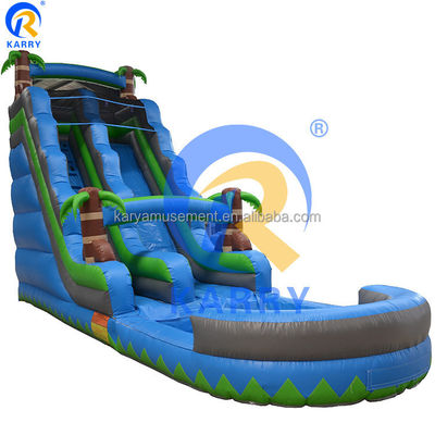 Logo Klantenlogo Een breed rijstrook PVC opblaasbare zwembad glijbaan voor waterparkapparatuur