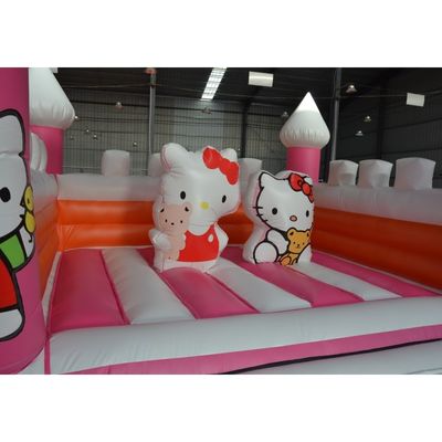 Kids' Party Essential Pink Kitty opblaasbaar springhuis met gesneden kattenontwerp en reparatie kit