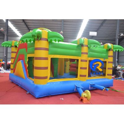 Castle Slide Combo opblaasbaar springhuis voor volwassenen en kinderen Geel inclusief blazer