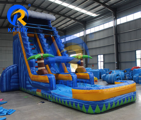Airblower accessoires opblaasbare waterglijbaan met waterbad en trampoline